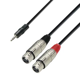 Adam Hall K3 YWFF 0100 3,5mm mini-jack naar 2x XLR female kabel 1m