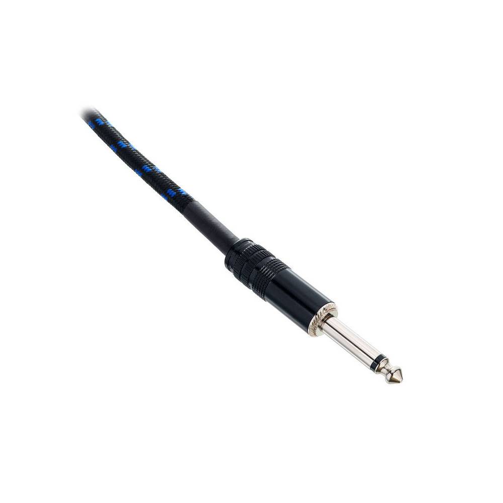 Cordial EI7.5PP-TWEED-BL Elements instrumentkabel 6.3 TS jack recht 7.5m tweed blauw