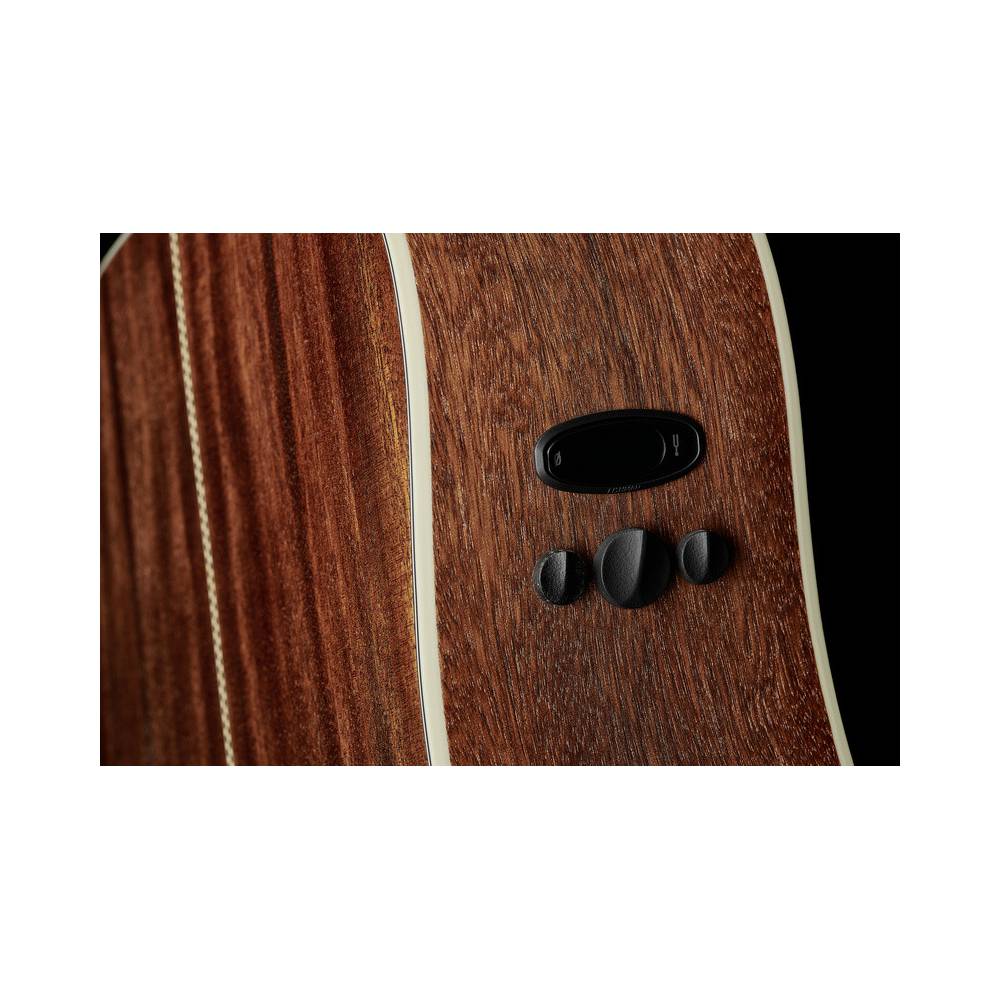 Fender Paramount PM-1E Dreadnought Mahogany Black Top Limited Edition elektrisch-akoestische gitaar met koffer