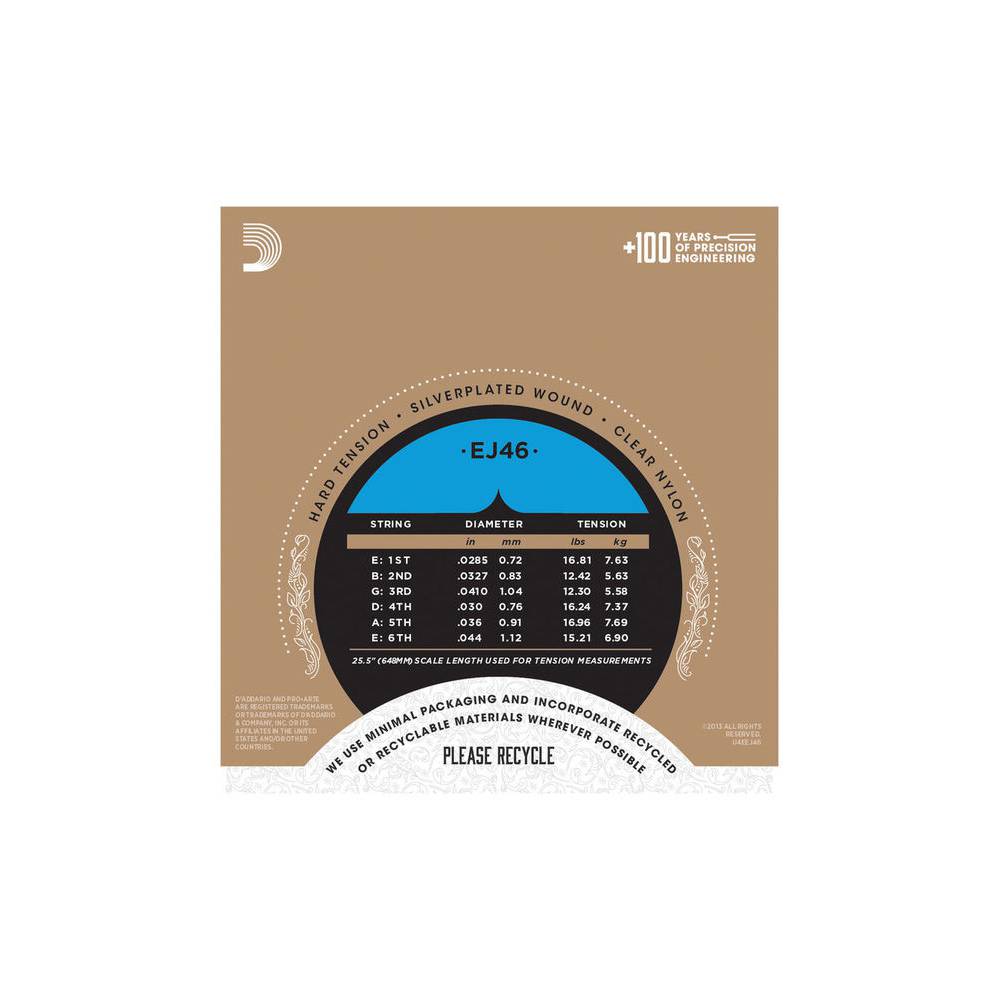 D'Addario EJ46 Pro-Arte nylon snaren set voor klassieke gitaar