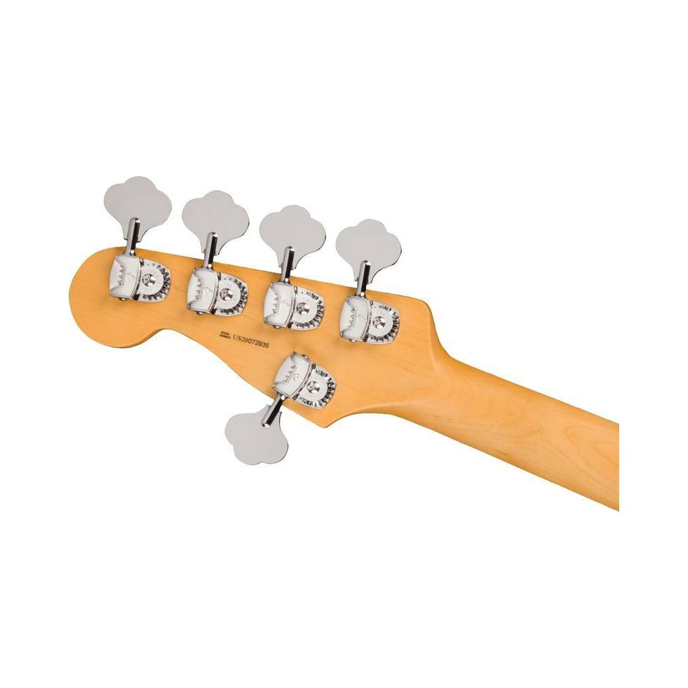 Fender American Professional II Jazz Bass V Olympic White RW 5-snarige elektrische basgitaar met koffer