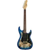 Michael Kelly Burl 60 Ultra Blue Burl Burst elektrische gitaar met Epic Eleven mod