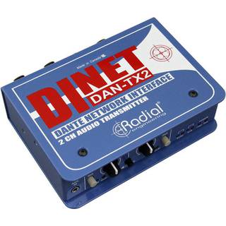 Radial DiNET DAN-TX2 2-kanaals Dante netwerkzender