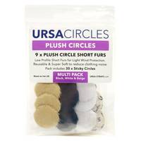 Ursa Straps Plush Circles 9x + Stickies 30x plakkers voor dasspeldmicrofoons (zwart, beige, wit)