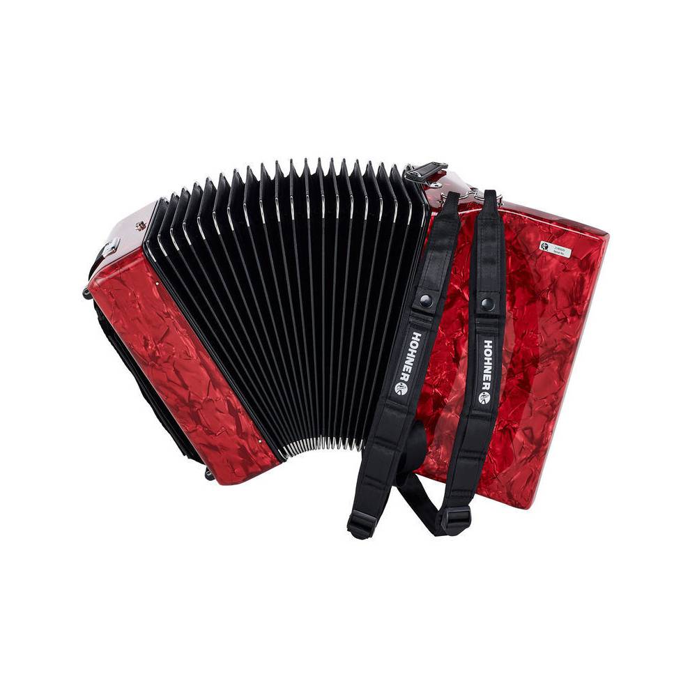 Hohner Bravo II 48 Rood, Silent Key accordeon