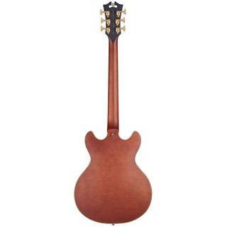 D'Angelico Deluxe Mini DC Matte Walnut Limited Edition semi-akoestische gitaar met koffer
