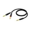 Procab REF717/3 Professionele verloopkabel 1x Jack naar 2x Jack 3m