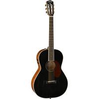 Fender Paramount PM-2E Parlor Limited Open Pore Black Top elektrisch-akoestische gitaar met koffer