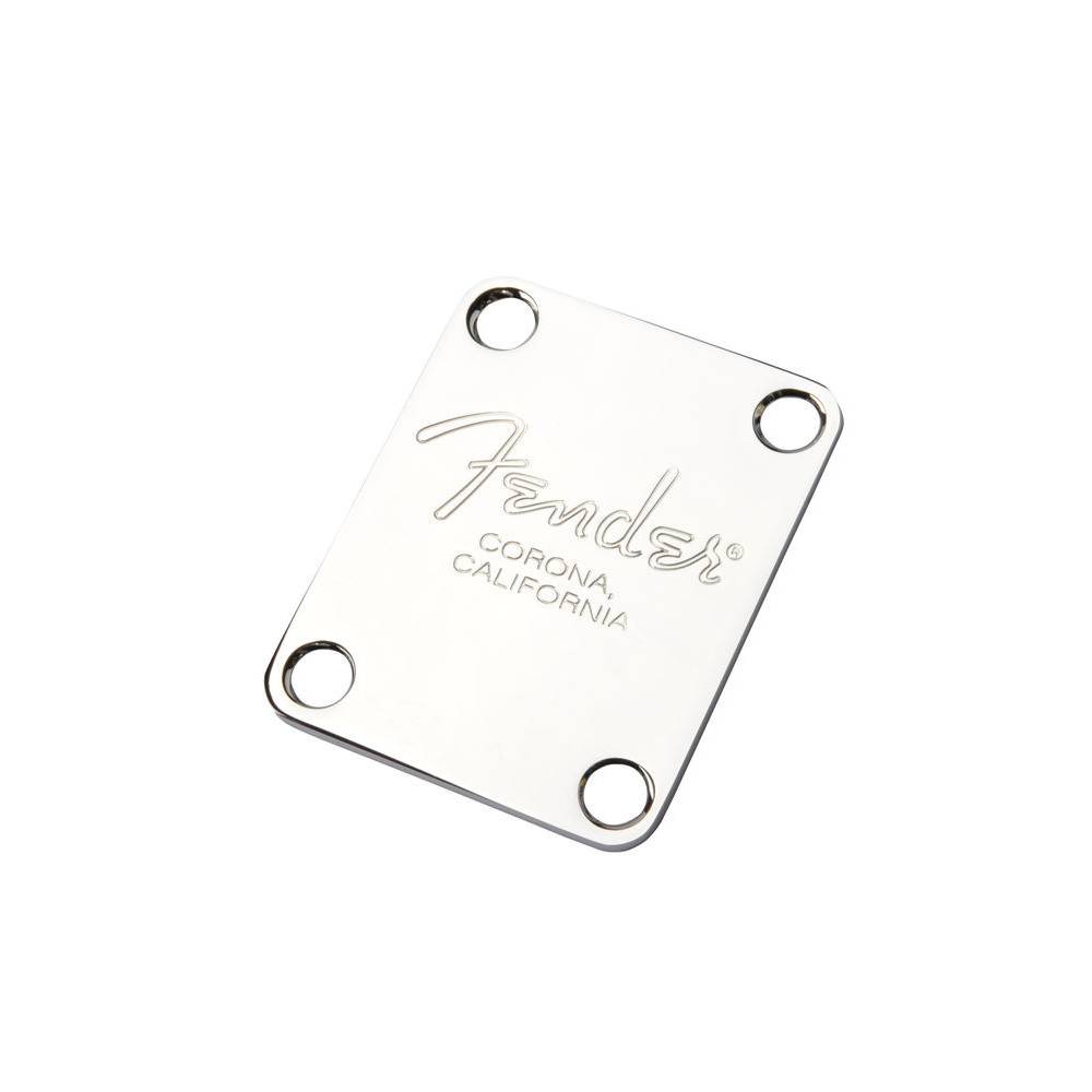 Fender neck plate Corona 4-bolt voor basgitaar chroom