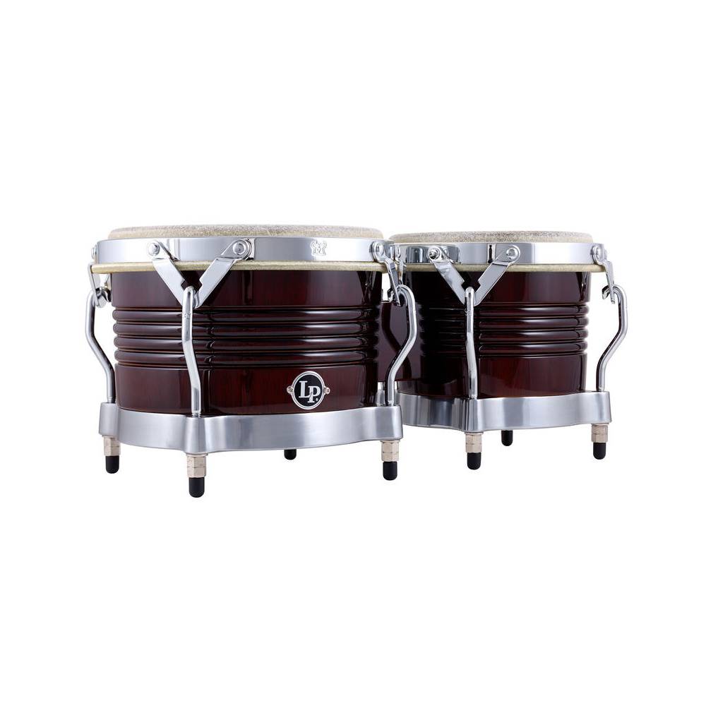 Latin Percussion M201 Matador Wood Bongos Dark Brown Chrome