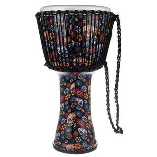 Meinl PADJ7-L-F Rope Tuned Travel Series Day Of The Dead 12 inch Djembe