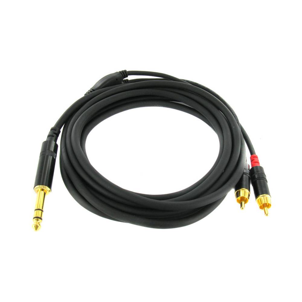 Cordial CFY3VCC Intro verloopkabel 1x 6.3mm TRS jack - 2x RCA 3m zwart