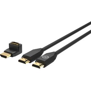 BlueBuilt HDMI Kabel Nylon Duo pack 1,5 Meter Zwart + 90° Adapter