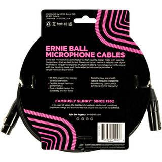 Ernie Ball 6392 microfoonkabel XLR male-XLR female 6m zwart