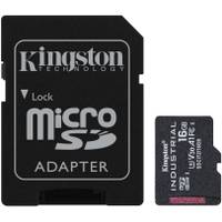 Kingston microSDHC Industrial C10 A1 pSLC-kaart + SD-adapter 16GB