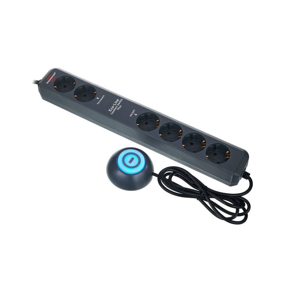 Brennenstuhl ECO-Line 1159560516 6-voudige stekkerdoos met voetschakelaar antraciet