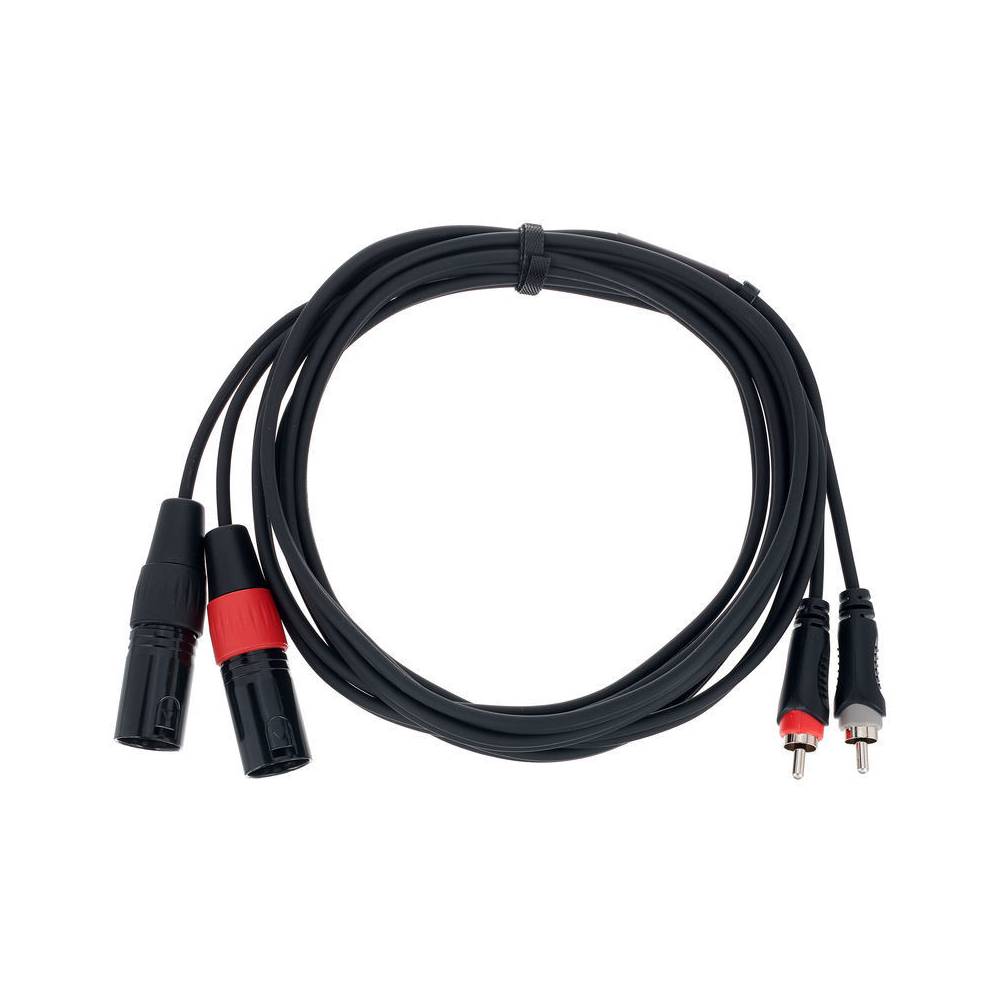 Cordial EU3MC Elements verloopkabel 2x XLR male - 2x RCA male 3m