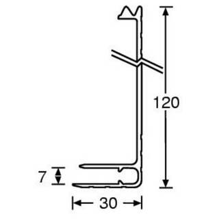 Adam Hall Aluminium sluit hoekprofiel 120mm hoog 7mm basis