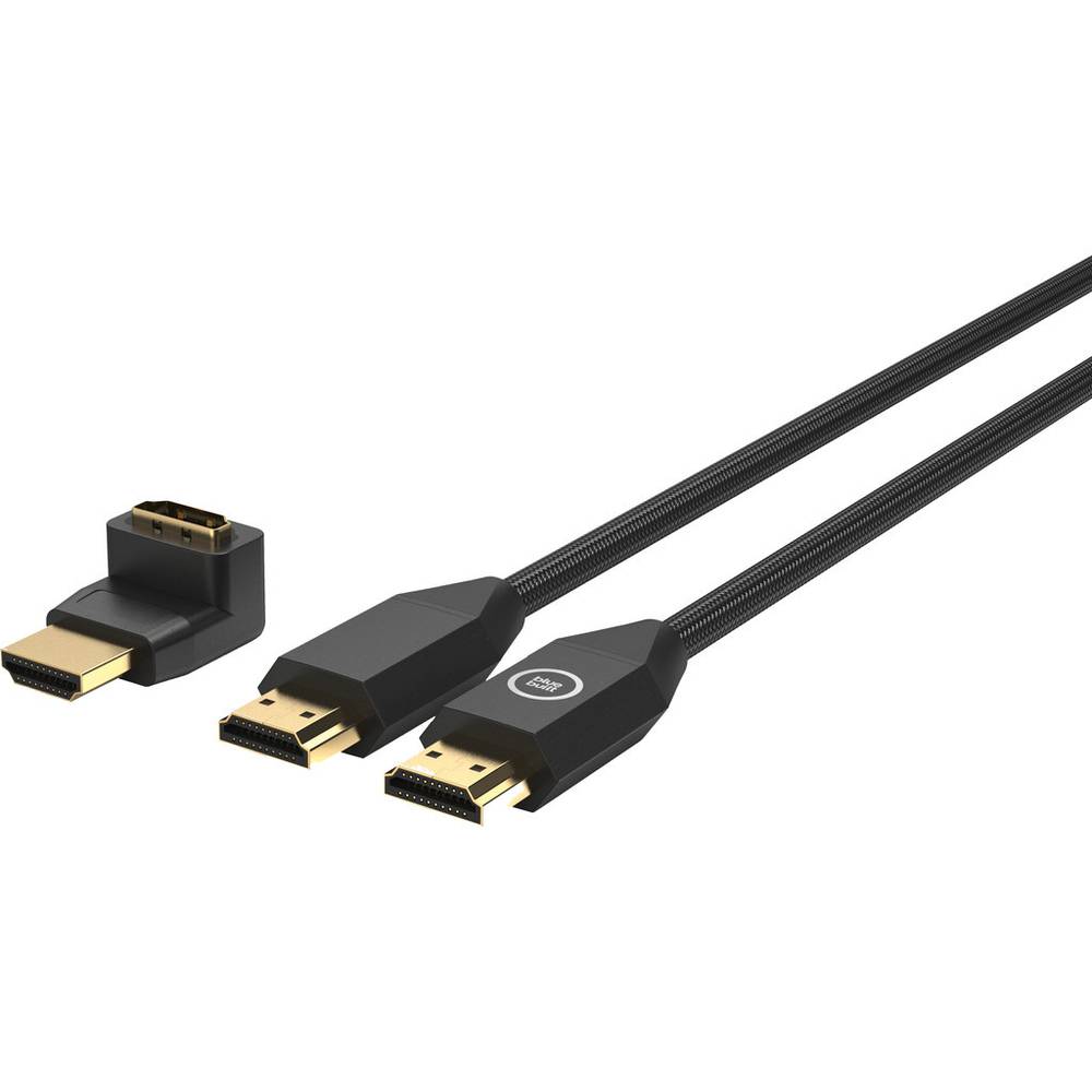 BlueBuilt HDMI Kabel Nylon 5 Meter Zwart + 90° Adapter