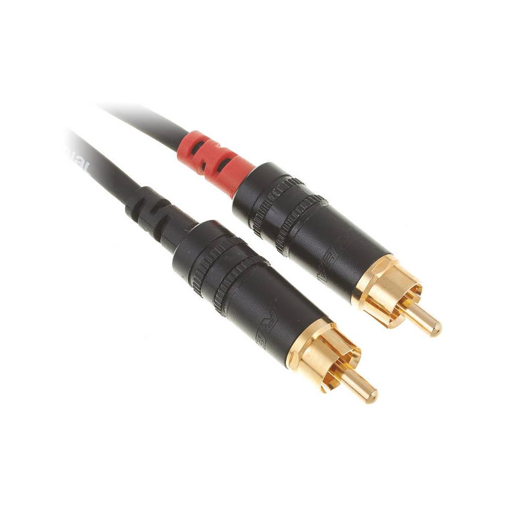 Cordial CFU0.6PC Intro verloopkabel 2x 6.3 TS jack - 2x RCA 0.6m zwart