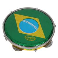 Luen PAN8YW Pandeiro 8 inch nylon Braziliaanse vlag geel