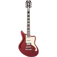 D'Angelico Deluxe Bedford SH Limited Edition Matte Wine elektrische gitaar met koffer