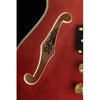 D'Angelico Excel Mini DC Viola semi-akoestische gitaar met koffer