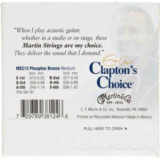 Martin Strings MEC13 Clapton's Choice Phosphor Bronze Medium