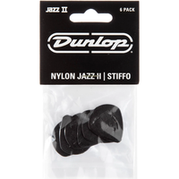 Dunlop Jazz II Stiffo 1.18mm 6-pack plectrumset zwart