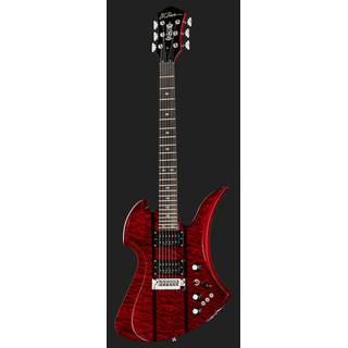 B.C. Rich Mockingbird Legacy STQ Hardtail Trans Red elektrische gitaar met coil tap, reverse phase en varitone