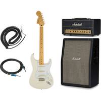Fender Jimi Hendrix Stratocaster Olympic White MN + gigbag + Marshall gitaarversterker