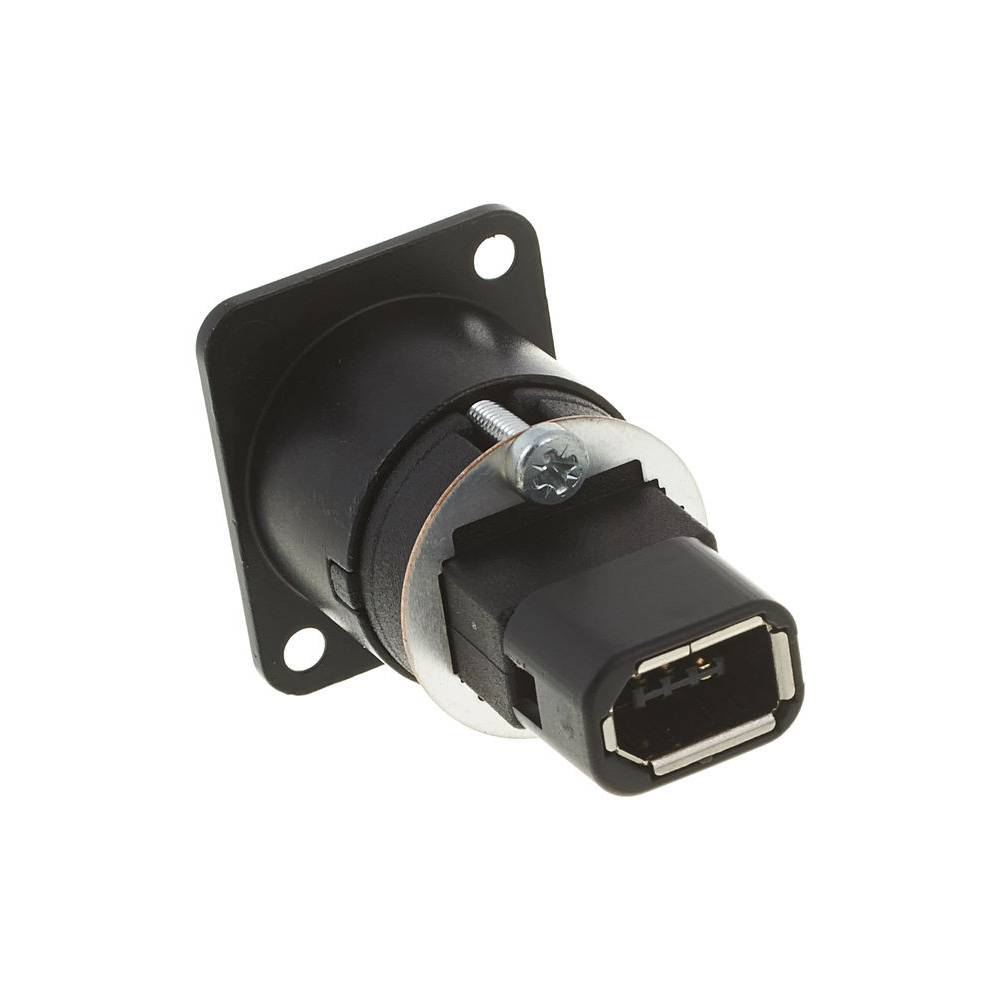 Neutrik NA 1394-6-W-B D-Type Firewire connector (zwart)
