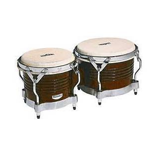 Latin Percussion M201 Matador Wood Bongos Dark Brown Chrome