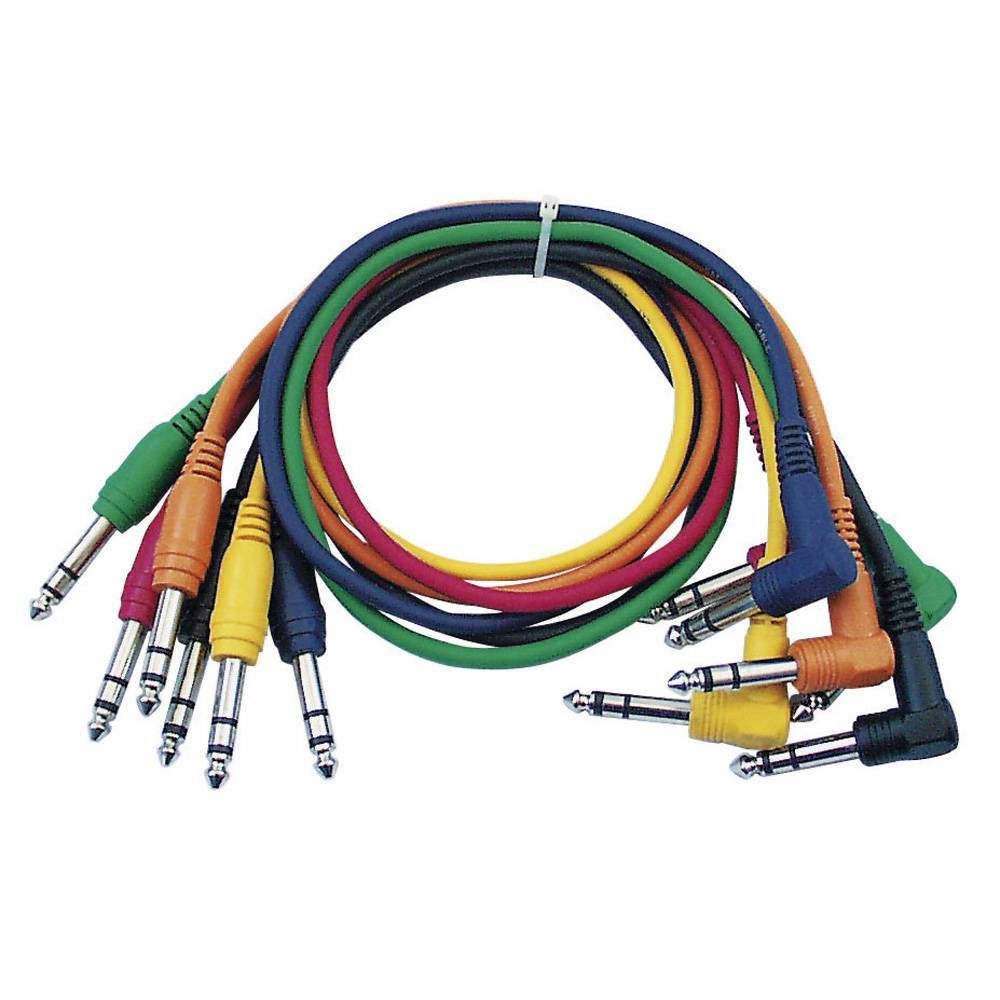 DAP FL15 set van 6 patchkabels stereo recht-haaks 30cm