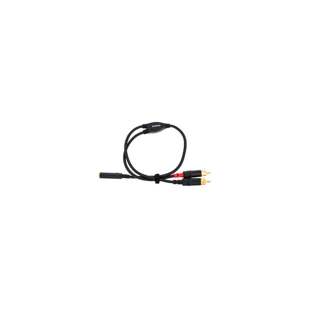 Cordial CFY0.3YCC Intro verloopkabel 3.5mm TRS jack fem - 2x RCA male 0.3m