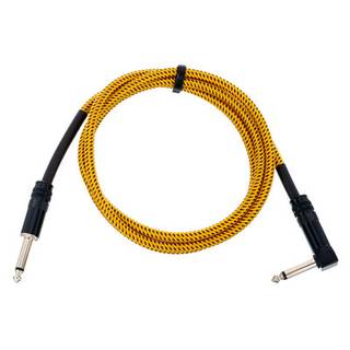 Cordial EI1.5PR-TWEED-YE Elements jack kabel 6.3 TS haaks - recht 1.5m tweed geel