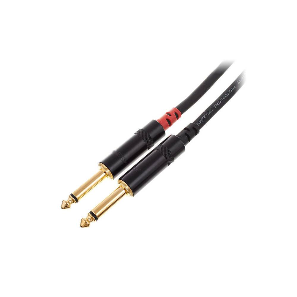 Cordial CFY0.9VPP Intro verloopkabel jack 6.3mm TRS -2x 6.3mm TS 0.9m zwart
