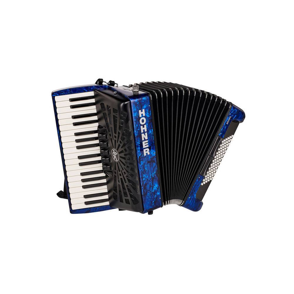 Hohner Bravo III 72 Blauw, Silent Key accordeon