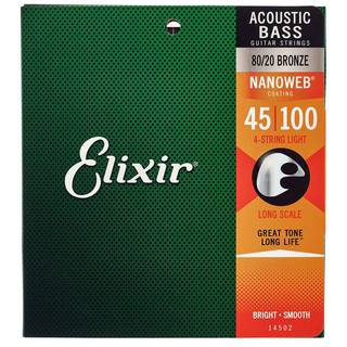 Elixir 14502 Acoustic Bass 80/20 Bronze Nanoweb Light 45-100