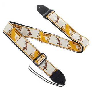Fender Monogrammed Strap White Brown Yellow