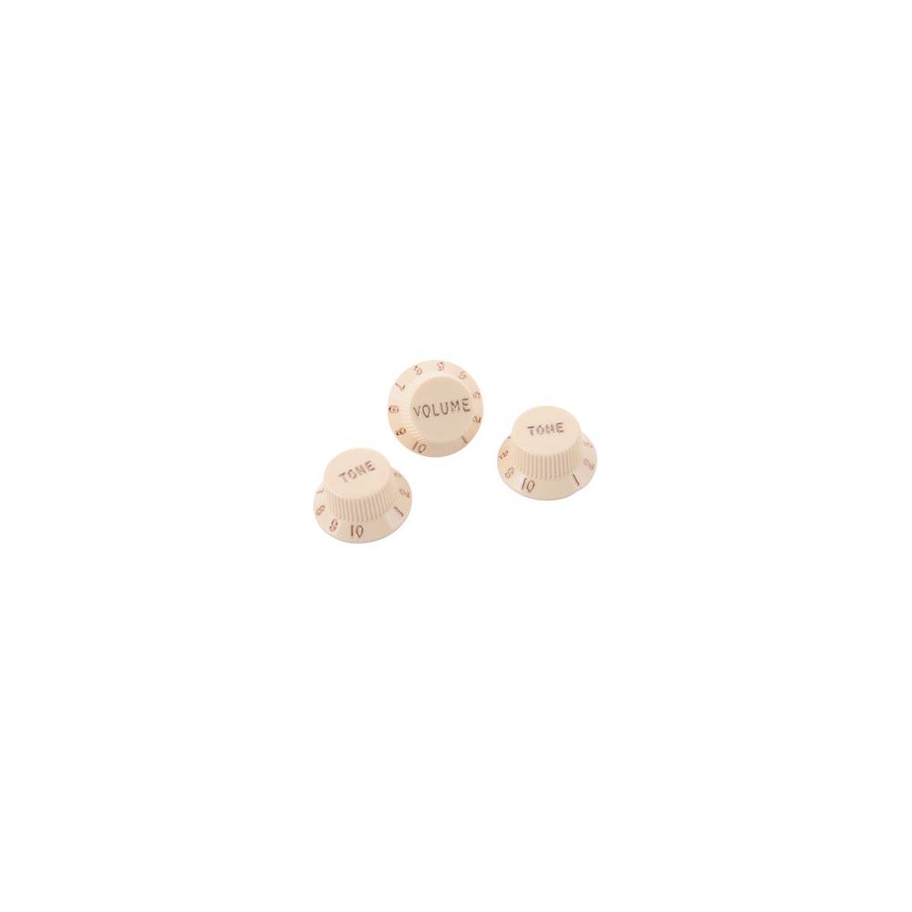 Fender knoppen voor Stratocaster aged white (set van 3)