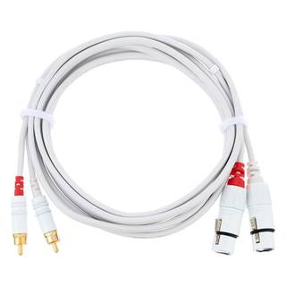Cordial CFU3FC-SNOW Intro verloopkabel 2x XLR female - 2x RCA 3m wit