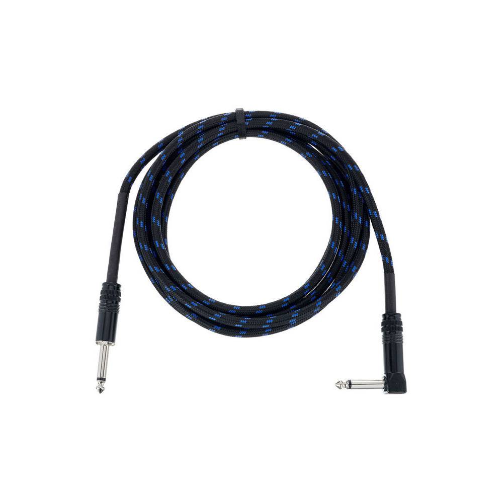 Cordial EI3PR-TWEED-BL Elements jack kabel 6.3 TS recht-haaks 3m tweed blauw