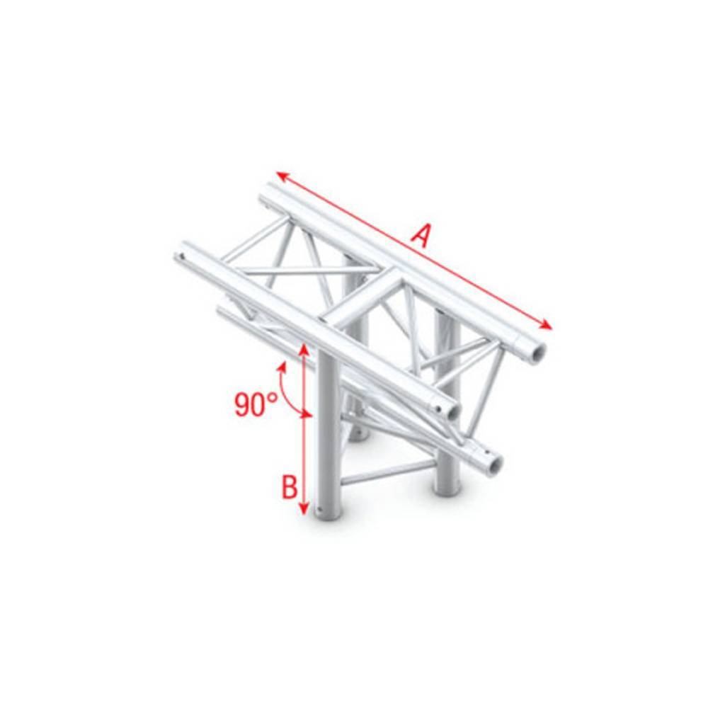 Showtec PT30 Driehoek truss 018 3-weg T-stuk 90g apex down