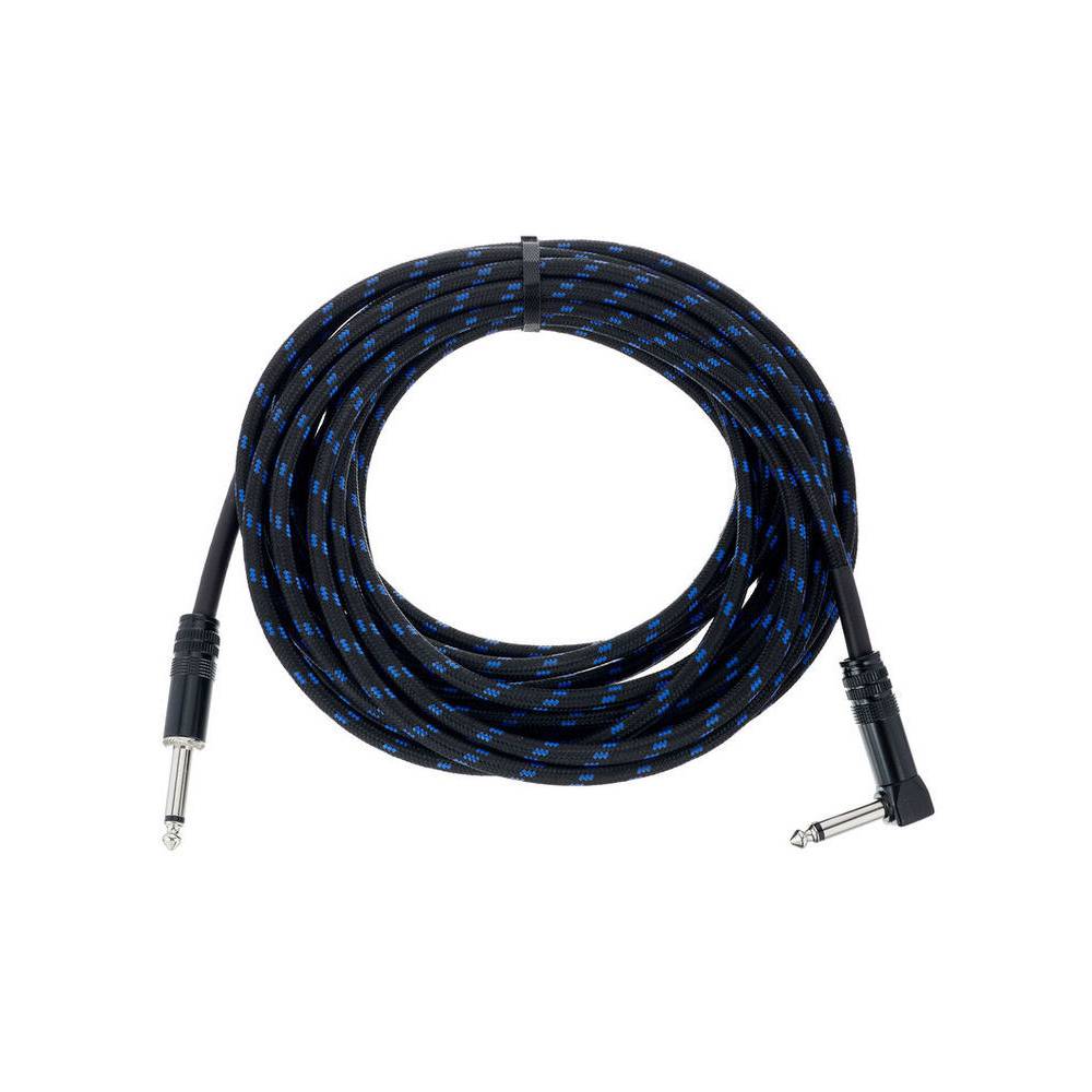 Cordial EI7.5PR-TWEED-BL Elements jack kabel 6.3 TS recht-haaks 7.5m tweed blauw