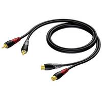 Procab CLA850 2x RCA male - 2x RCA female kabel 3m