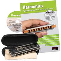 Cascha HH 1630 FR Master Edition Blues harmonica set (+ FR boek)