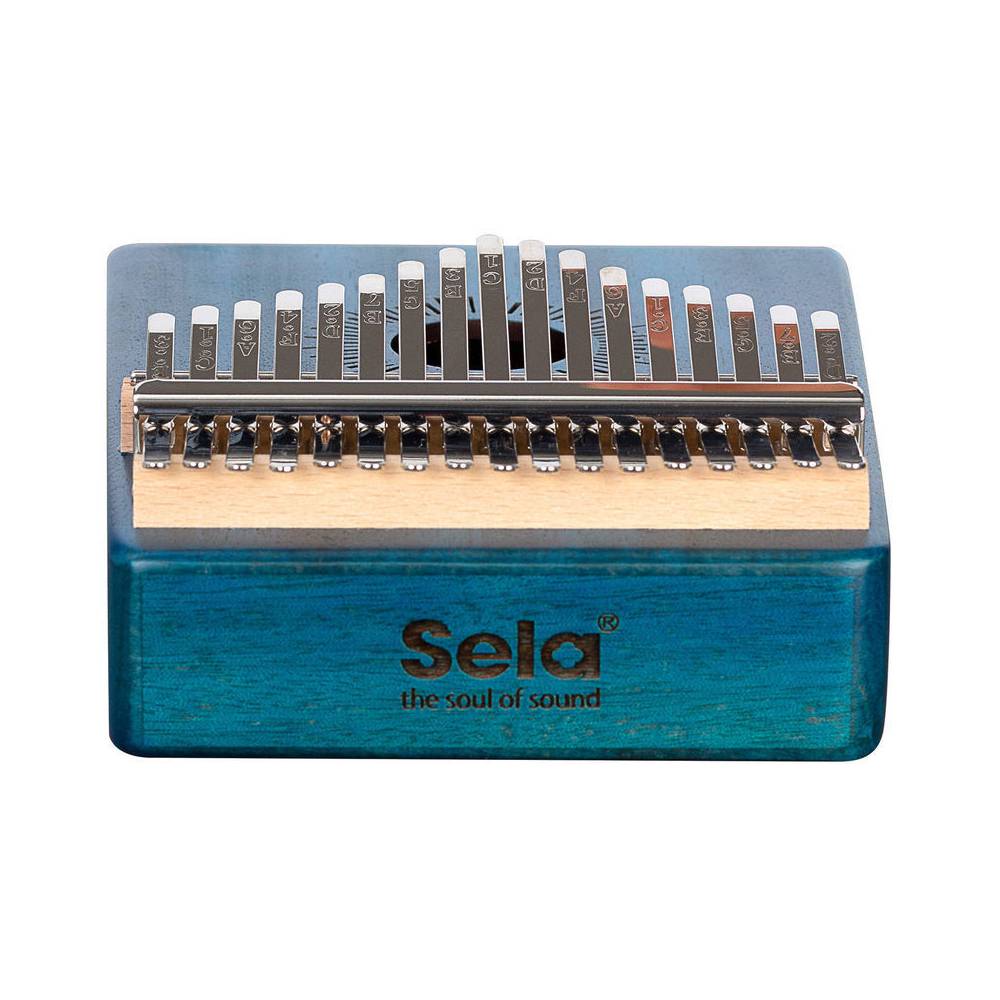 Sela SE 249 Kalimba Mahogany 17 Blue met beschermhoes