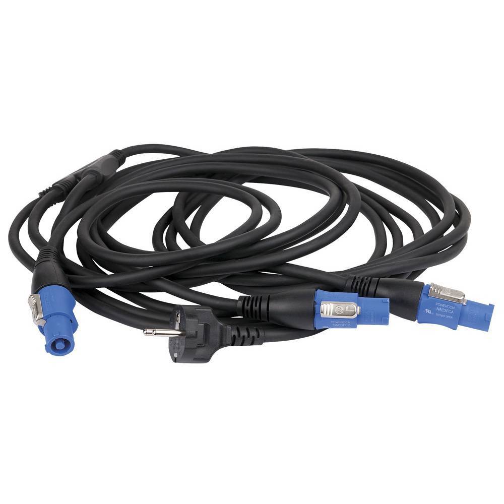 Showtec Schuko naar Powercon 3 wegs splitter