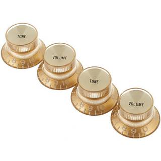 Gibson Top Hat Knobs Gold Metal Insert Aged Gold potmeterknoppen voor gitaar (set van 4)